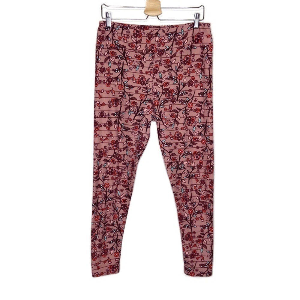 Lularoe Pink Bird and Floral Tall & Curvy Leggings